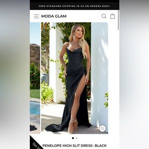 Black High Slit Maxi Dress